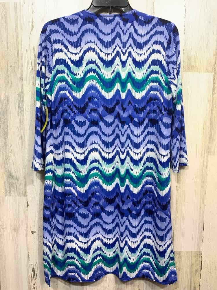 PRE-OWNED TRAVELERS BY CHICO'S/3/4 SLEEVE STRETCH TUNIC-LENGTH CARDIGAN