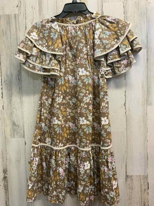 NWT UMGEE Dresses and Skirts Size S BROWN/YELLOW/WHITE/RED Floral MINI Dress/FLO