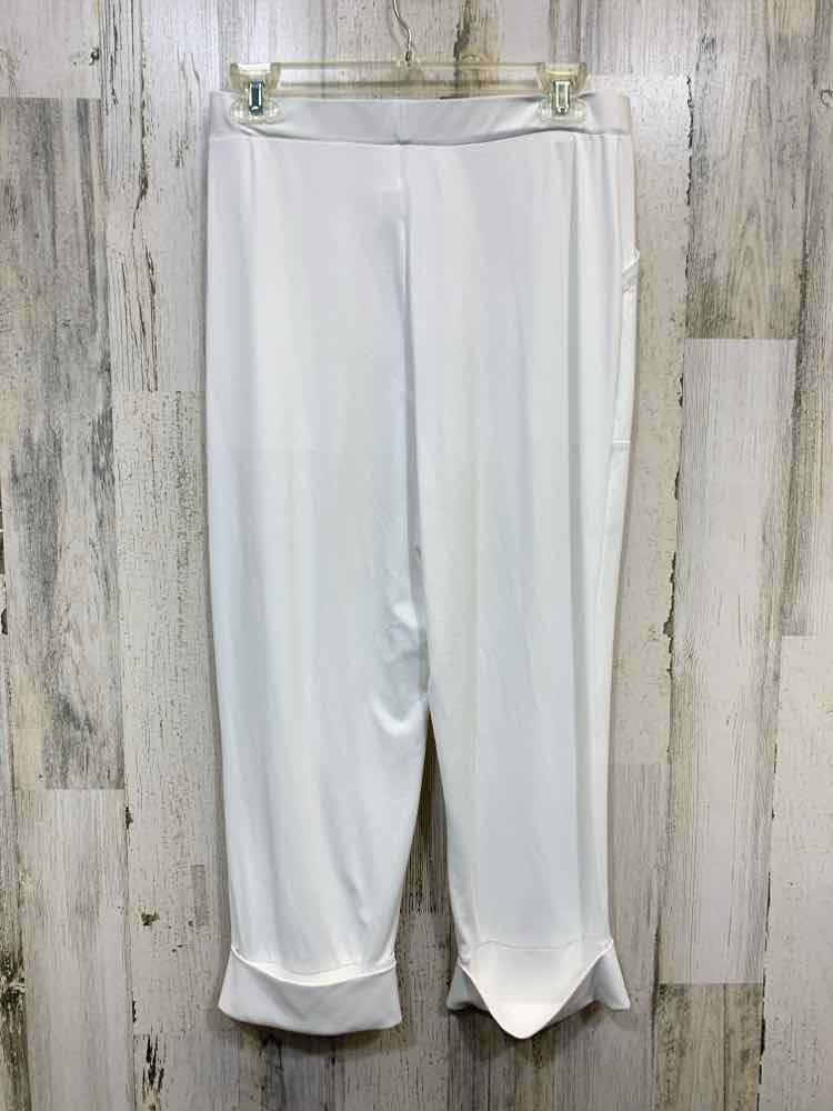 PRE-OWNED Size 8 SYMPLI BOTTOMS White Solid CAPRI Pants/CUFFED CAPRI PANTS 2 FRO