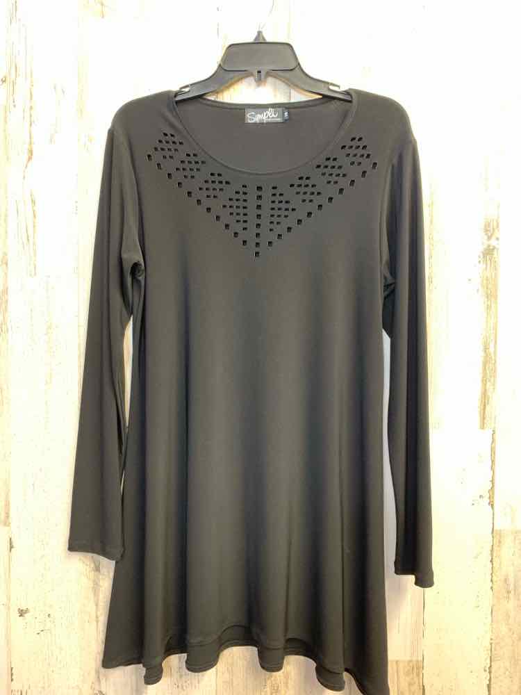 SYMPLI Tops Size 10 Black LONG SLEEVES TOP