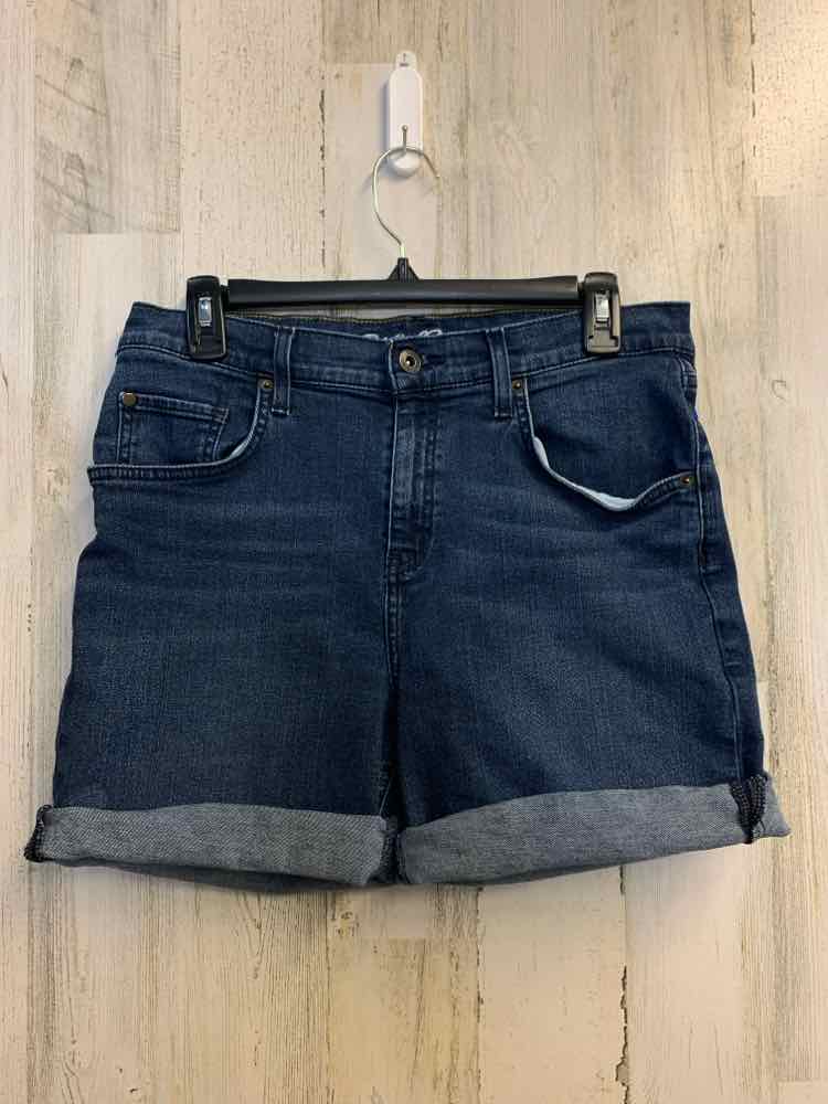 PRE-OWNED Size 8 EDDIE BAUER BOTTOMS BLUE JEAN JEAN Solid SHORTS Shorts/CUFFED S