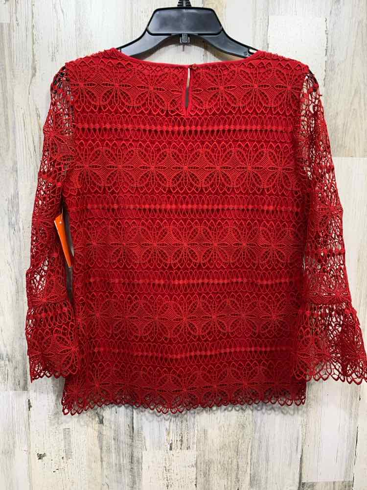 PRE-OWNED TALBOTS Tops Size XS Red KNIT BELL SLEEVES Blouse
