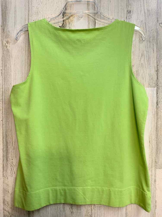 PRE-OWNED KIM ROGERS Tops Size M BRIGHT GREEN SLEEVELESS TOP