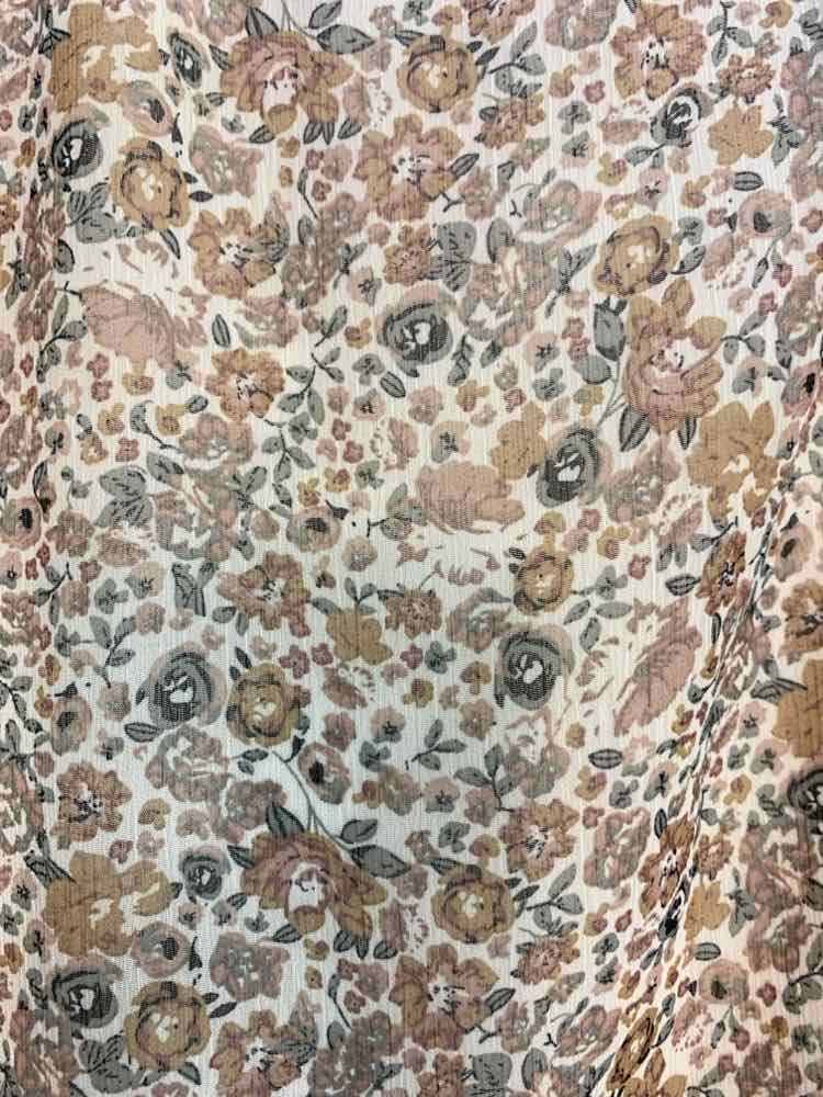 HAVER Tops Size S WHT/DUSTY ROSE/BEG/BLU Floral SLEEVELESS TOP
