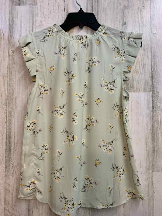 PRE-OWNED MONTEAU Tops Size M PISTACHIO FOUNTAIN SLEEVELESS TOP