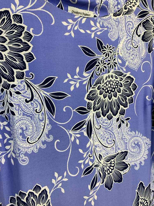 PRE-OWNED SHELBY & PALMER Dresses and Skirts Size 16 WHT/BLK/LAV Floral Dress/BE