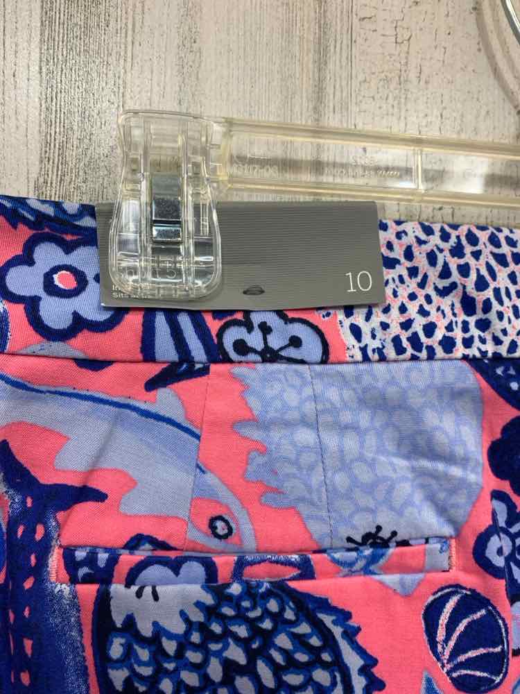 NWT Size 10 TALBOTS BOTTOMS NEON PINK/BLUE FISH SHORTS Shorts/FISH PATTERN SHORT