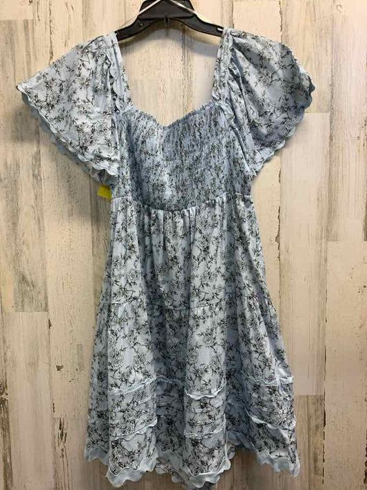 NWT UMGEE Dresses and Skirts Size L BLUE/BLACK Floral TIERED Dress/BLUE/BLACK TI