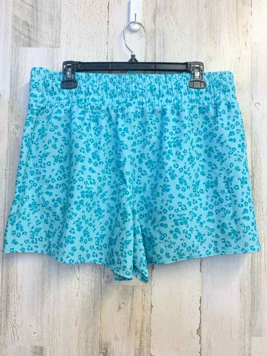 NWT Size XL REEBOK Activewear AQUA Floral SHORTS Shorts/ACTIVE SHORTS WEAR. AQUA