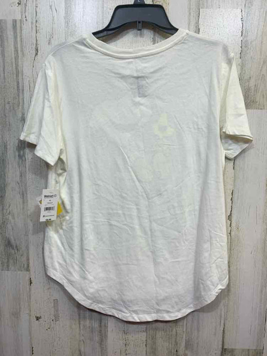 NWT WALMART Tops Size XL White POLYESTER/COTTON GRAPHIC PRINT T-shirt