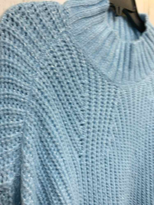 NWT ON 34TH Size L Tops Blue CABLE KNIT LONG SLEEVE/ MOCK NECK SWEATER