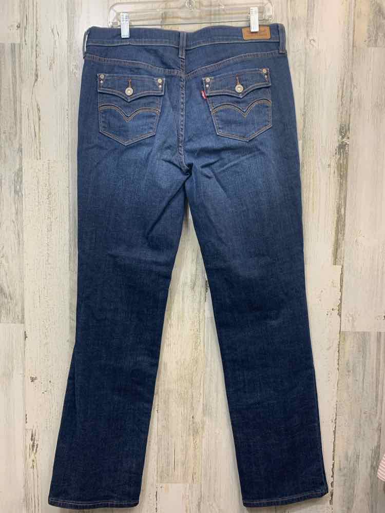 Size 12 Levi Strauss & Co BOTTOMS DARK BLUE Denim STRAIGHT Jeans