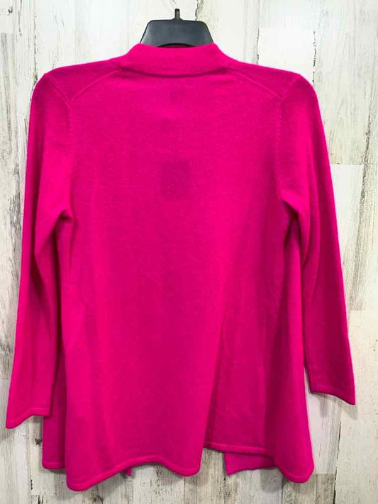 NWT CHARTER CLUB Size M Tops HOT PINK Cashmere LONG SLEEVE DRAPE Cardigan