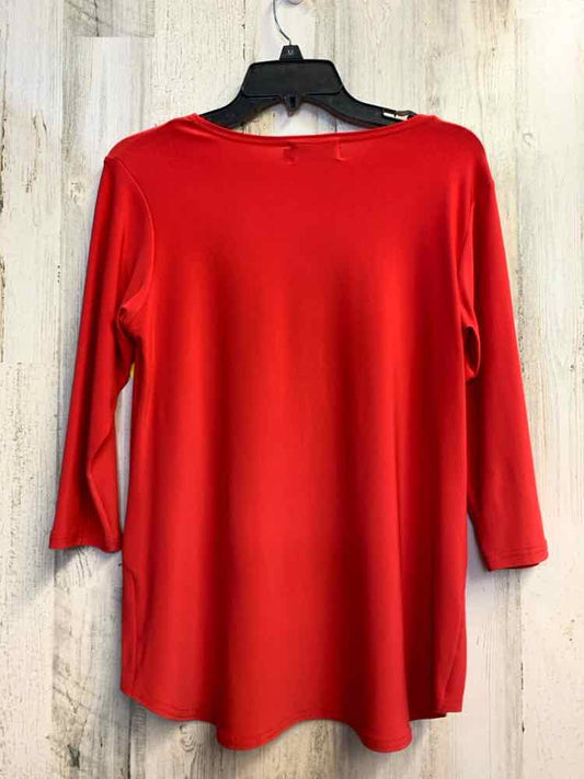 SYMPLI Tops Size 8 Red 3/4 LENGTH TOP