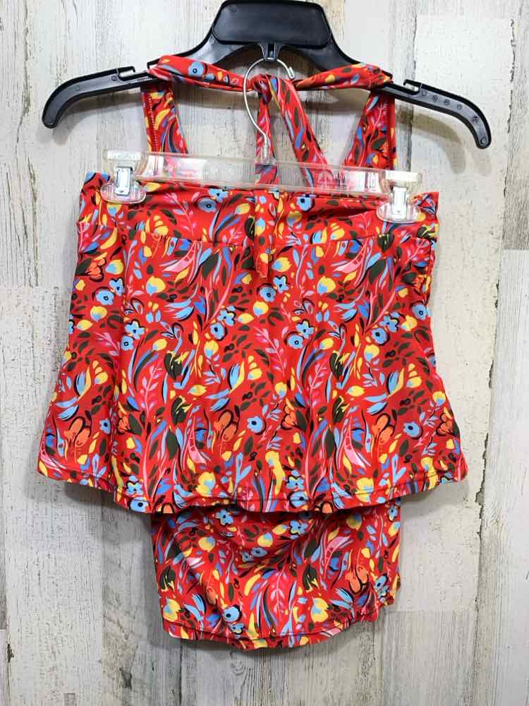 PRE-OWNED Swimwear Size S/2PC HALTER STYLE BLOUSON W/ CENTER TWIST GATHERING & S