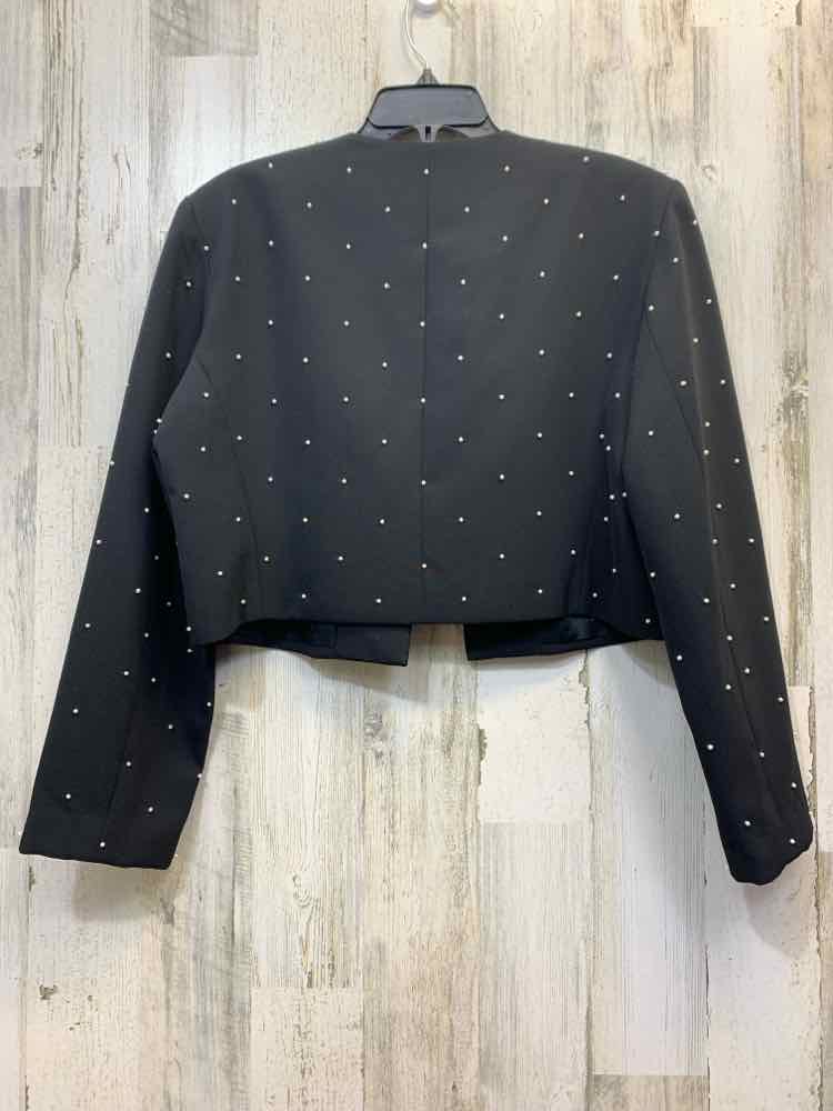 PRE-OWNED LIZ CLAIBORNE JACKETS / COATS Size L Black BLAZER Blazer/OPEN FRONT BL