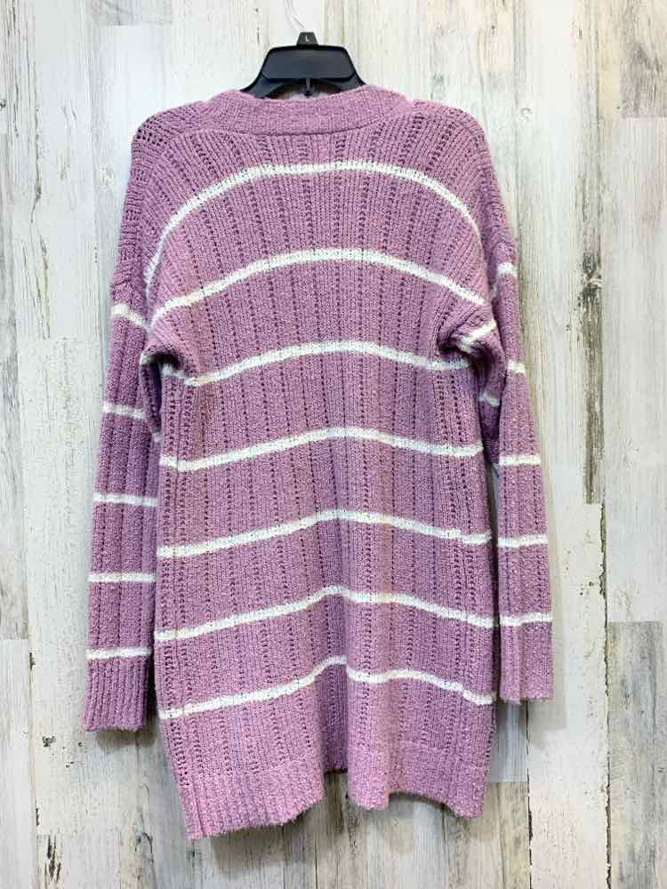 NWT HIPPIE ROSE Tops Size M LILAC/WHT Stripe CARDIGAN Cardigan