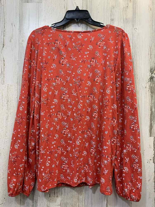 PRE-OWNED LUCKY BRAND Tops Size XXL Pumpkin Floral TOP