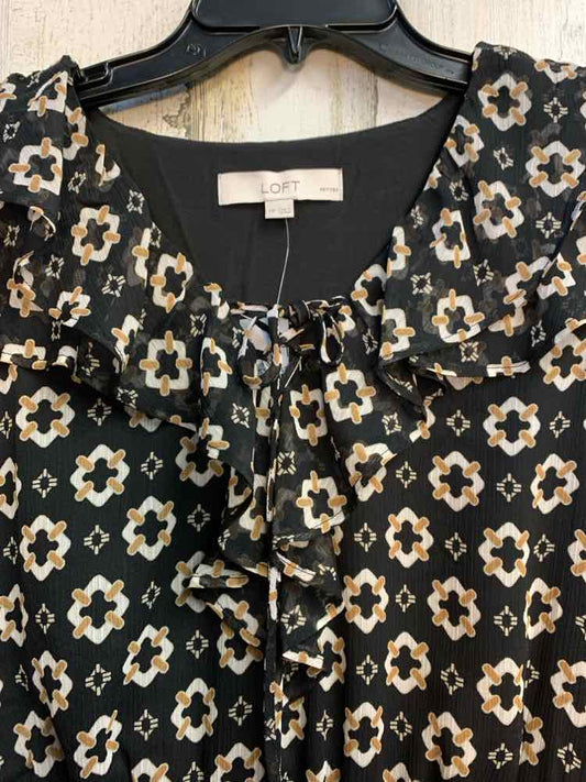 NWT LOFT Dresses and Skirts Size MP BLK/WHT/TAN SQUARE PATTERNS Dress