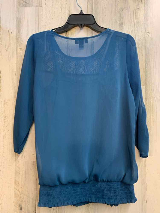 PRE-OWNED AB STUDIO Tops Size S DARK TEAL 3/4 SLEEVE TOP