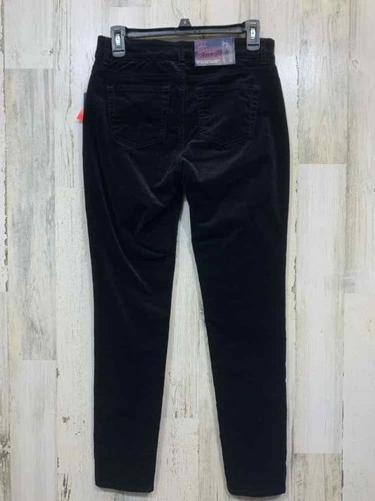 NWT Size 4 CHAPS BOTTOMS Black Velour SLIM LEG Pants