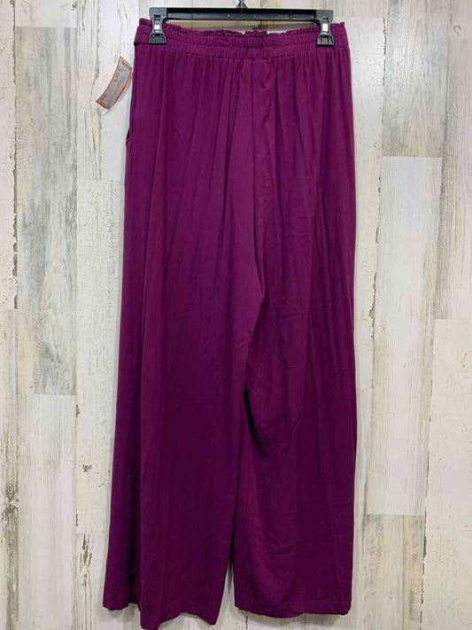 PRE-OWNED Size M LULA ROE BOTTOMS EGGPLANT Solid TIE WAIST Pants