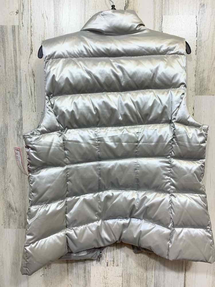 PRE-OWNED TALBOTS Size L Tops Silver Vest W/ RUFFLES
