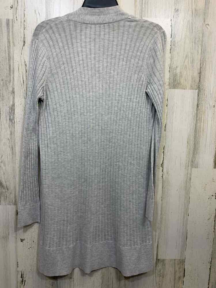 PRE-OWNED LOFT Tops Size S LIGHT GRAY RIBBED LONG SLEEVE TOP/CARDIGAN