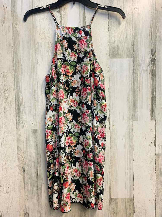 PRE-OWNED UK2LA Dresses and Skirts Size M BLK/WHT/PNK Floral Dress