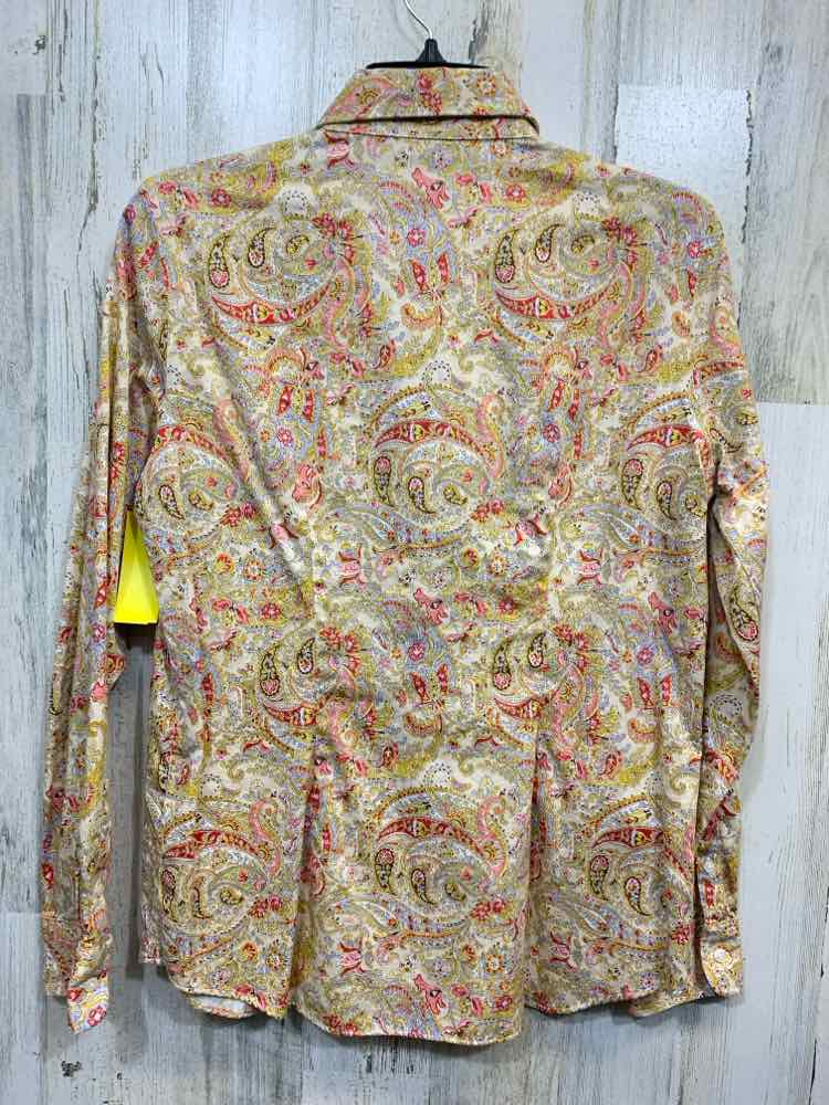 PRE-OWNED CHAPS Tops Size M BGE/RED/BLU/YLW Paisley LONGSLEEVE TOP