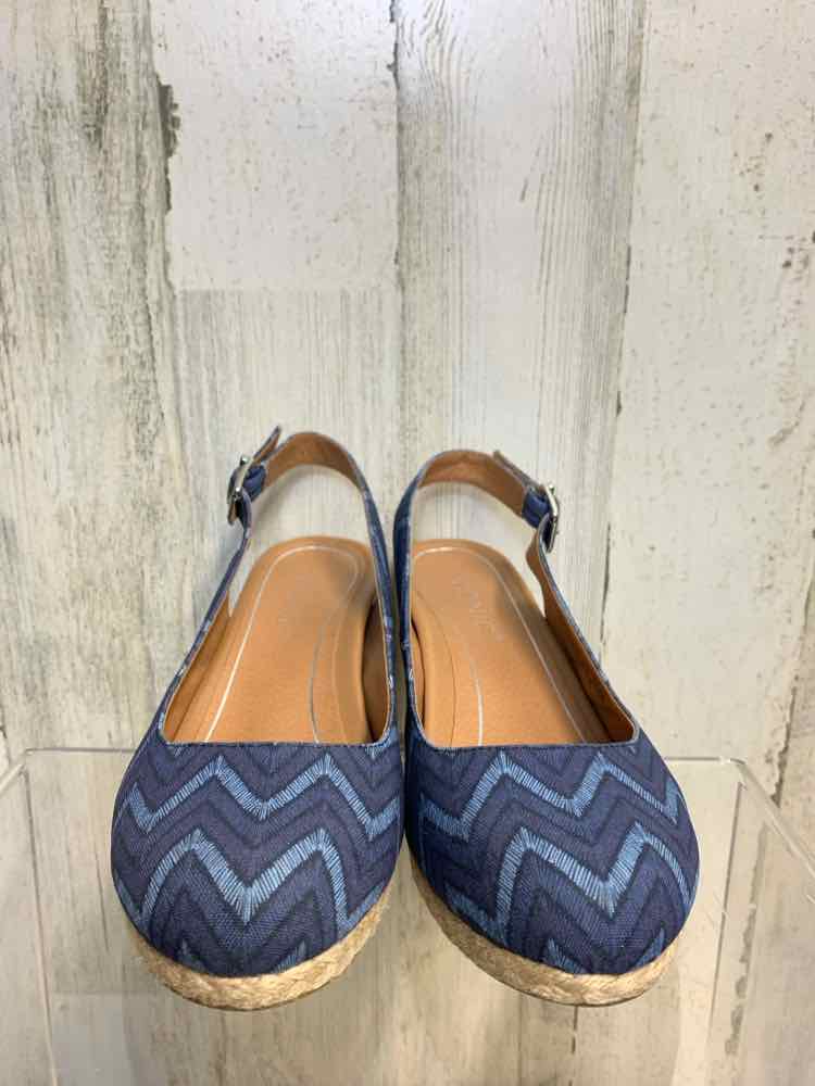 PRE-OWNED VIONIC SHOES Shoe Size 7.5 BLU ZIG ZAG WEDGE Shoes