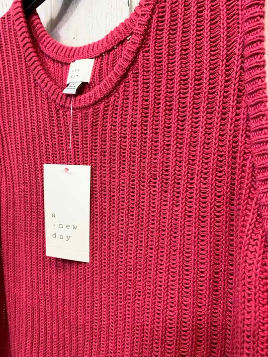 NWT A NEW DAY Tops Size L Red KNIT SLEEVELESS Blouse