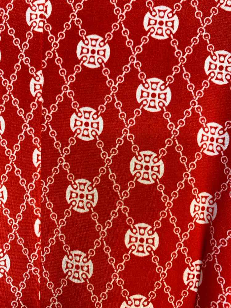 LAUNDRY BY DESIGN Dresses and Skirts Size 12 RED/WHT LATTICE 3/4 LENGTH Dress