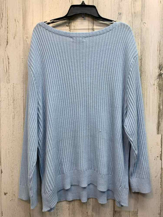 NWT AVA & VIV PLUS SIZES Size 3X BABY BLUE RIBBED SWEATER Sweater/BABY BLUE RIBB