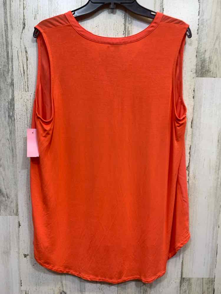 PRE-OWNED PAPERMOON PLUS SIZES Size 1X CORAL SLEEVELESS/ V NECK Blouse