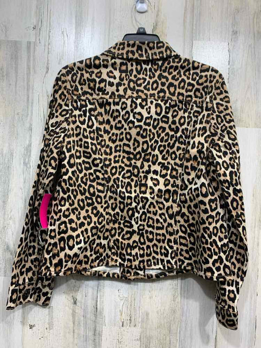 CHICO'S/LEOPARD PRINT BUTTON FRONT JACKET