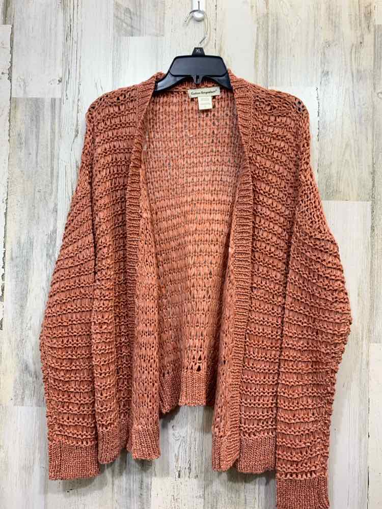 COTTON EMPORIUM Tops Size XL Peach CARDIGAN Cardigan