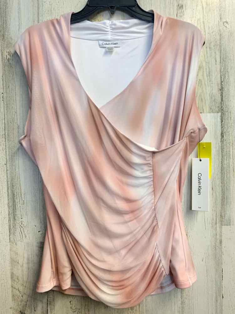 NWT CALVIN KLEIN Tops Size XL PNK/WHT SLEEVELESS TOP
