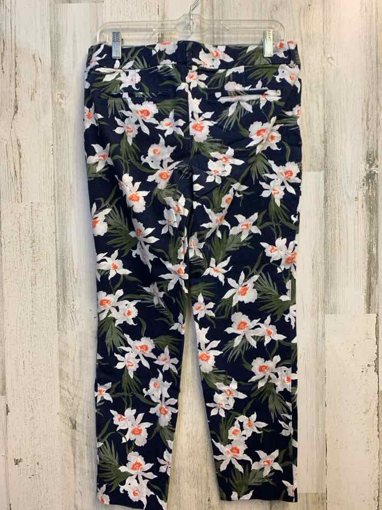 PRE-OWNED Size 10 OLD NAVY BOTTOMS NAVY/WHITE TROPICAL PIXIE Pants/TROPICAL PRIN