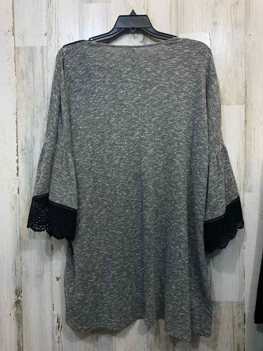 CATO PLUS SIZES Size 18/20 GRAY/BLK SPACE DYE CARDIGAN Cardigan