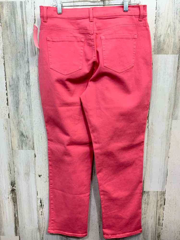 PRE-OWNED Size 12 GLORIA VANDERBILT BOTTOMS Pink Solid STRAIGHT Pants/PINK STRAI