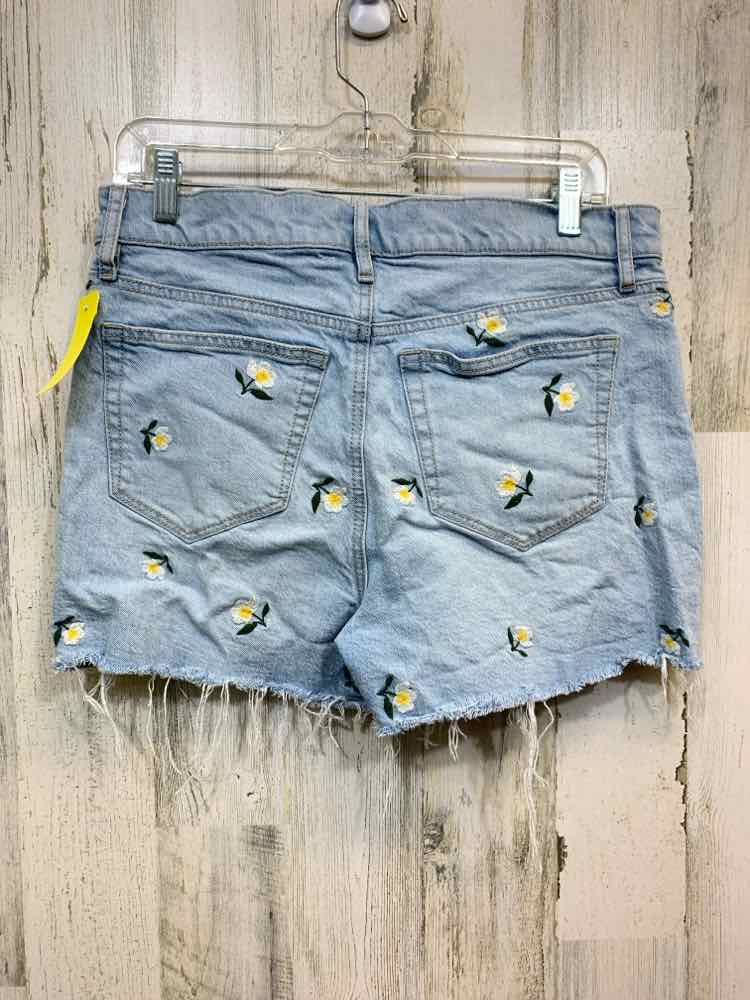 PRE-OWNED Size 28/6 LOFT BOTTOMS LIGHT BLU JEAN JEANS Floral Shorts