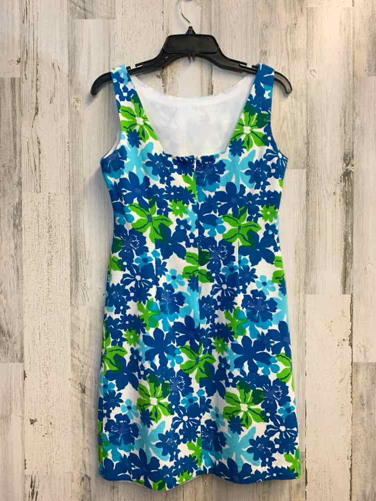 TALBOTS Dresses and Skirts Size 8 BLU/GRN/WHT Floral SLEEVELESS Dress