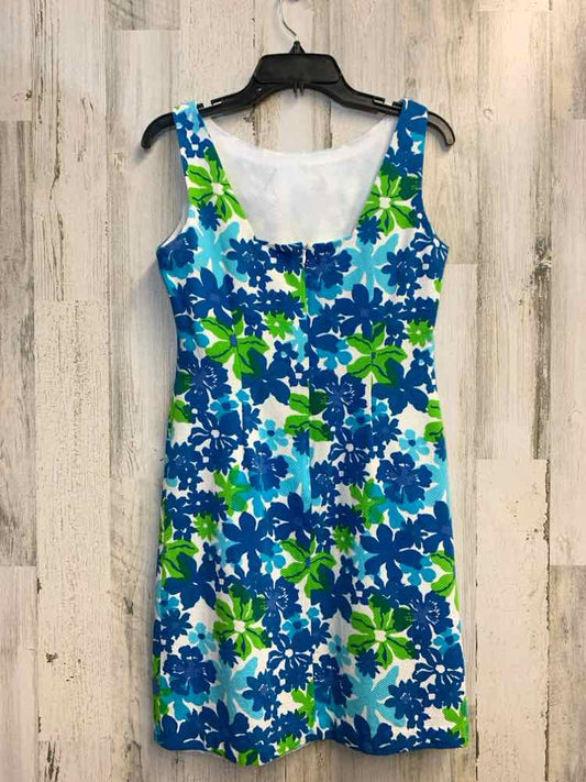 TALBOTS Dresses and Skirts Size 8 BLU/GRN/WHT Floral SLEEVELESS Dress