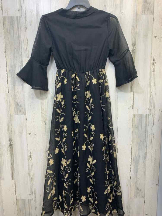 PRE-OWNED SHEIN Dresses and Skirts Size 2 BLACK/BEIGE FLOWERS MAXI Dress/BLACK/B