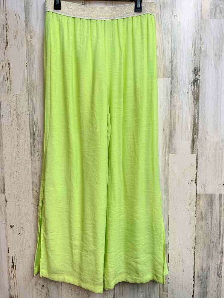 PRE-OWNED Size L THALIA SODI BOTTOMS NEON GREEN WIDE LEG Pants