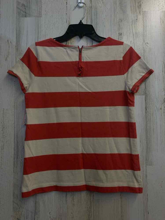 LOFT Tops Size M RED/CREAM Stripe SHORT SLEEVES TOP