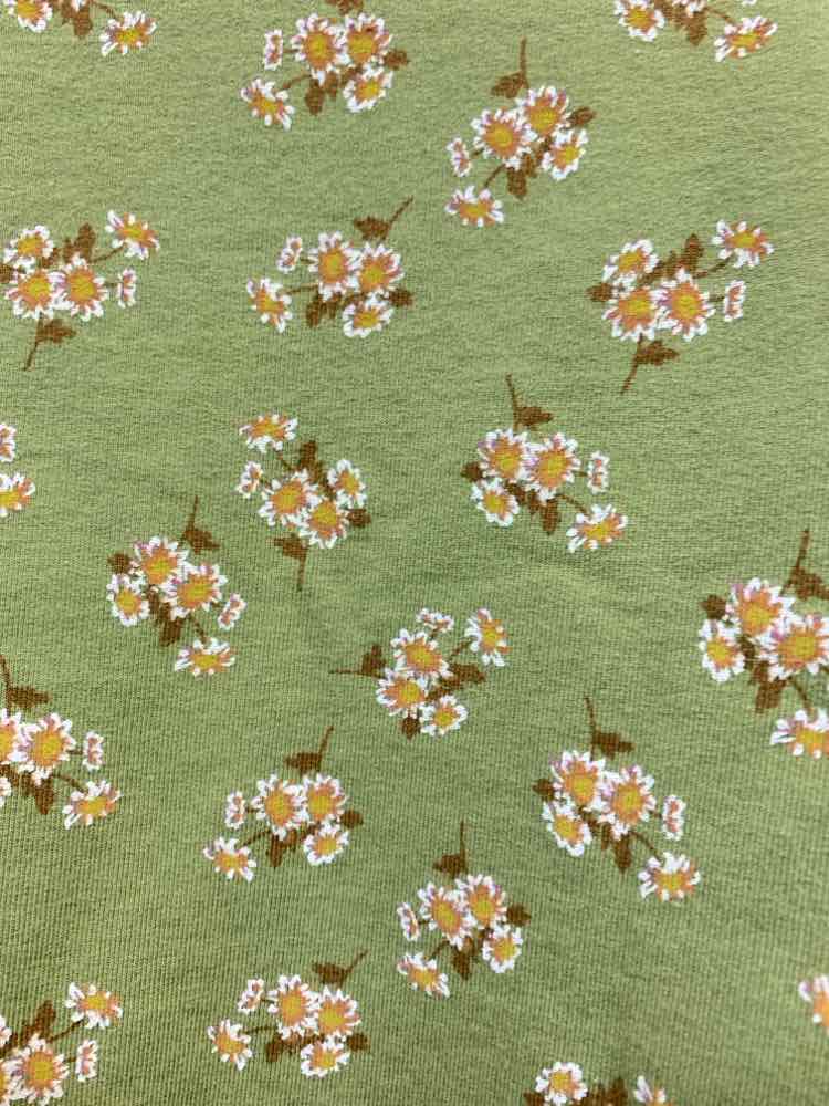 OFFLINE Tops Size L LIME/WHT DAISIES CROP TOP