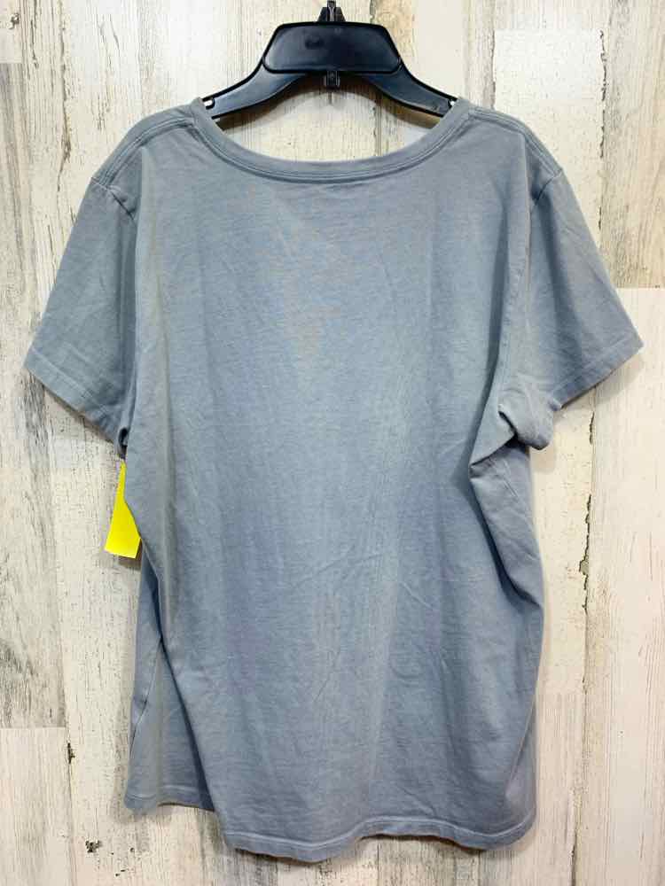 PRE-OWNED LIFE IS GOOD Tops Size L GRY/YLW/BLK VNECK T-shirt/HORSE W HEART