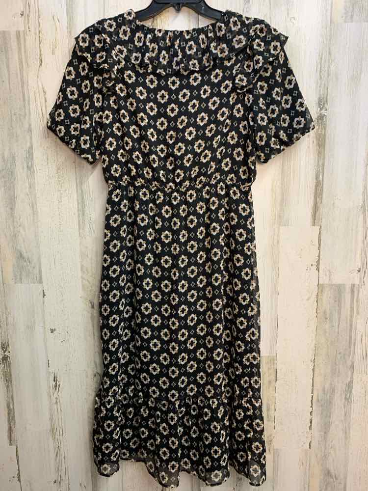 NWT LOFT Dresses and Skirts Size MP BLK/WHT/TAN SQUARE PATTERNS Dress